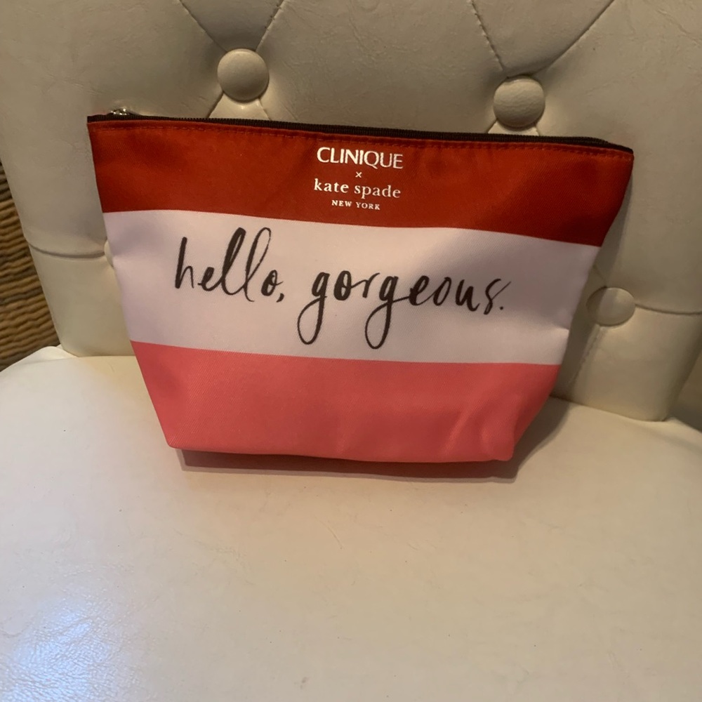 Kate Spade Red and Pink Cosmetic Bag